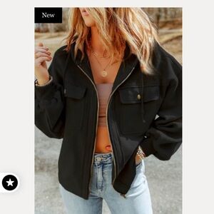 Black Utility Jacket with Versatile Edgy Look